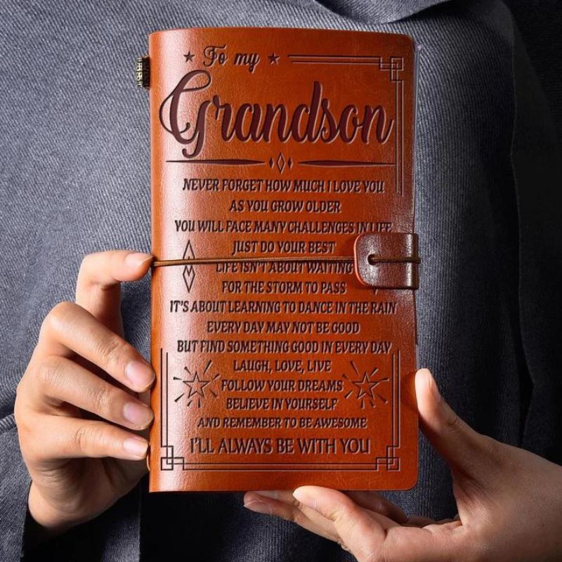 To My Grandson - I'll Always Be With You - Vintage Journal Notebook-Jolura