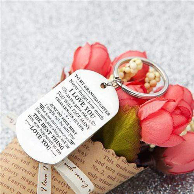 To My Granddaughter - Just Do Your Best - Inspirational Keychain-Jolura