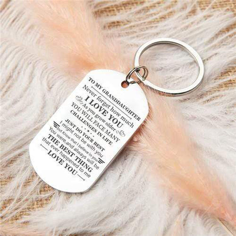 To My Granddaughter - Just Do Your Best - Inspirational Keychain-Jolura