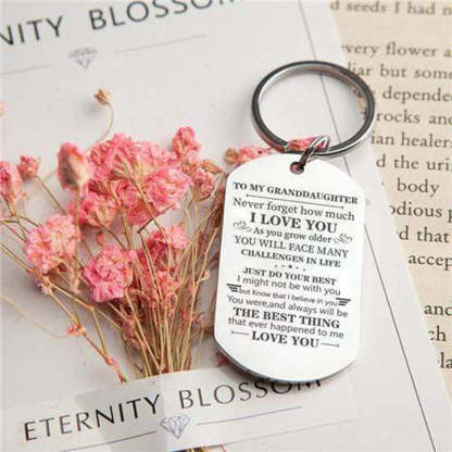 To My Granddaughter - Just Do Your Best - Inspirational Keychain-Jolura