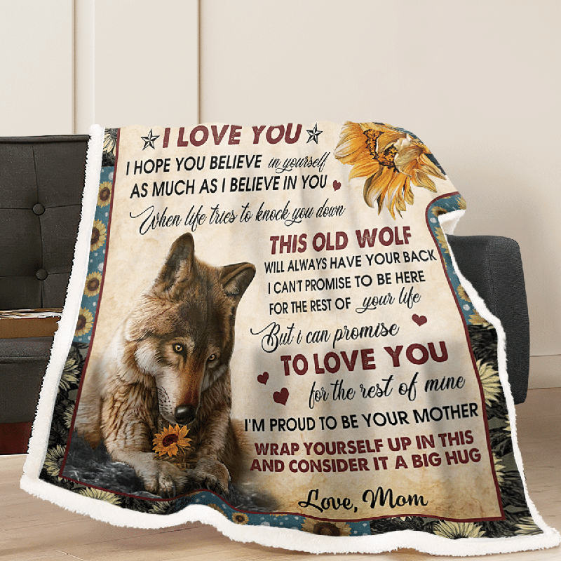 To My Daughter - Wolf Flower A300 - Premium Blanket-Jolura