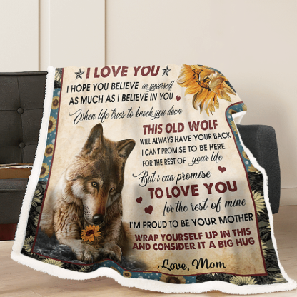 To My Daughter - Wolf Flower A300 - Premium Blanket-Jolura