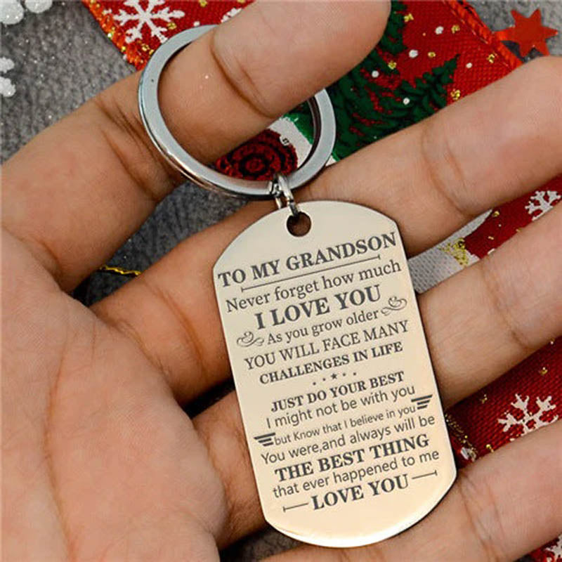 To My Grandson - Just Do Your Best - Inspirational Keychain-Jolura