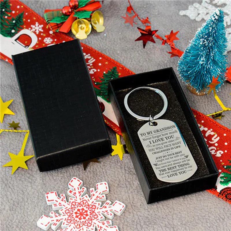 To My Grandson - Just Do Your Best - Inspirational Keychain-Jolura