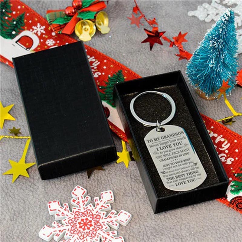 To My Grandson - Just Do Your Best - Inspirational Keychain-Jolura