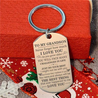 To My Grandson - Just Do Your Best - Inspirational Keychain-Jolura