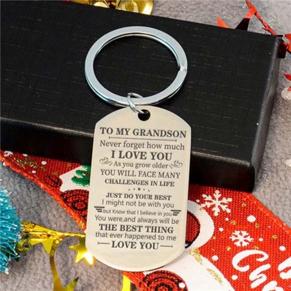 To My Grandson - Just Do Your Best - Inspirational Keychain-Jolura