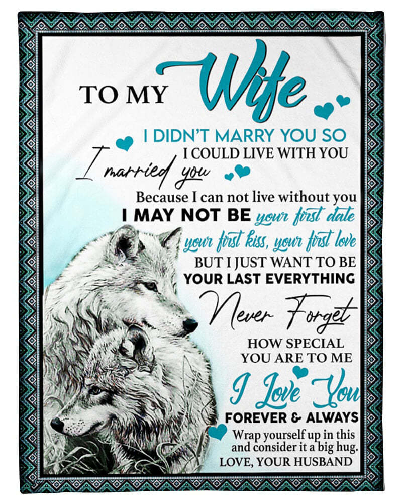 To My Wife - Wolf A245 - Premium Blanket-Jolura