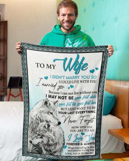 To My Wife - Wolf A245 - Premium Blanket-Jolura