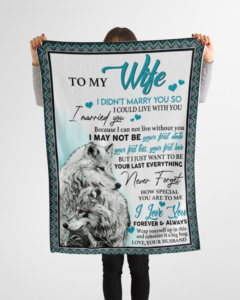 To My Wife - Wolf A245 - Premium Blanket-Jolura