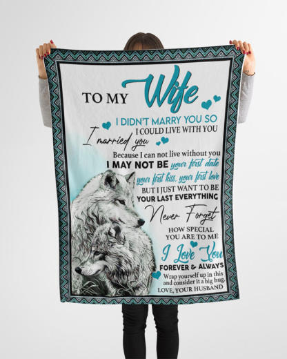 To My Wife - Wolf A245 - Premium Blanket-Jolura