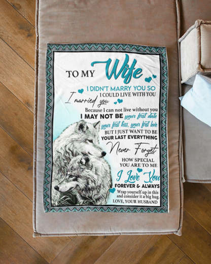 To My Wife - Wolf A245 - Premium Blanket-Jolura