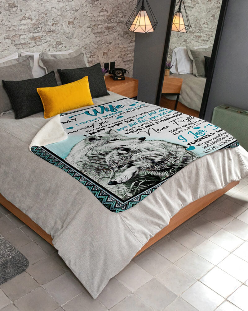 To My Wife - Wolf A245 - Premium Blanket-Jolura