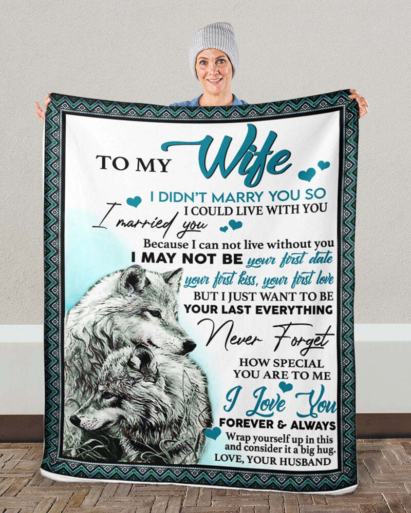 To My Wife - Wolf A245 - Premium Blanket-Jolura