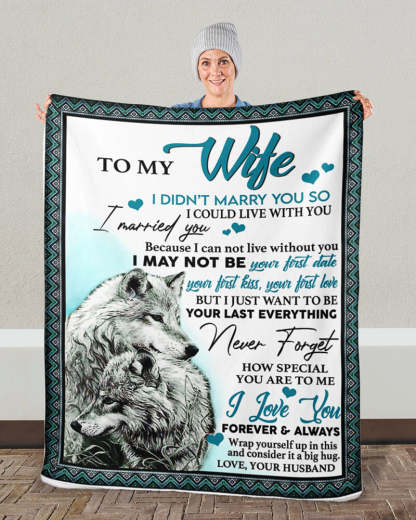 To My Wife - Wolf A245 - Premium Blanket-Jolura