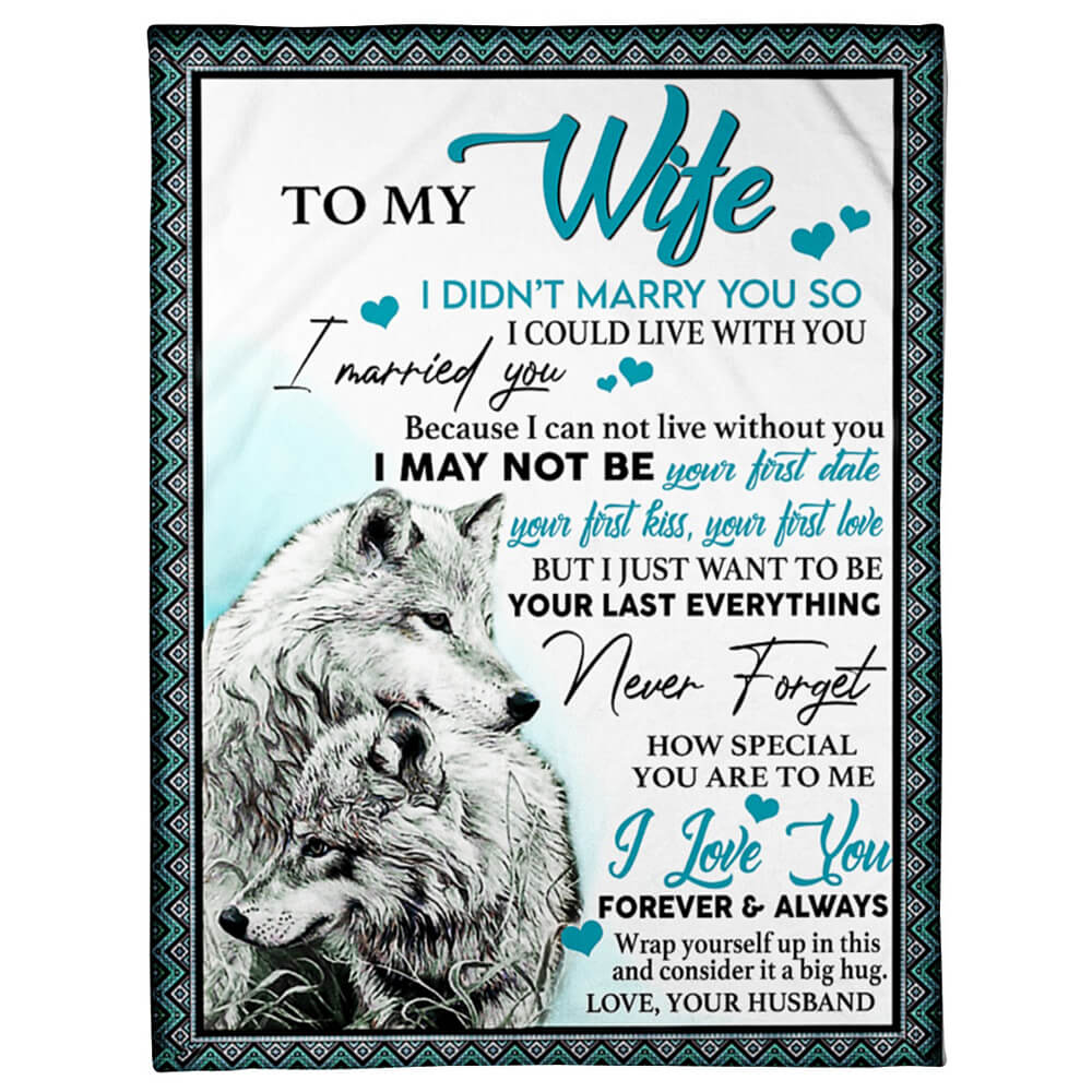 To My Wife - Wolf A245 - Premium Blanket-Jolura