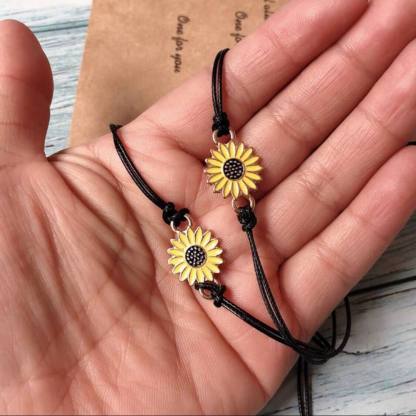 "Together Forever" Sunflower Bracelet Set-Jolura