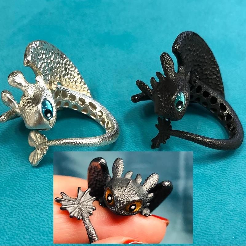To My Love - Adjustable Toothless Couple Rings-Jolura