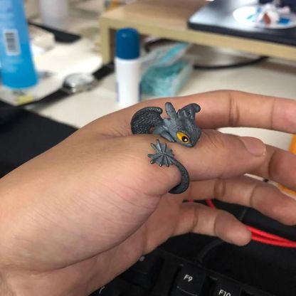 To My Love - Adjustable Toothless Couple Rings-Jolura
