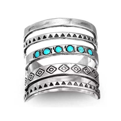 ❤️Silver Southwestern Style Turquoise Ring-Jolura