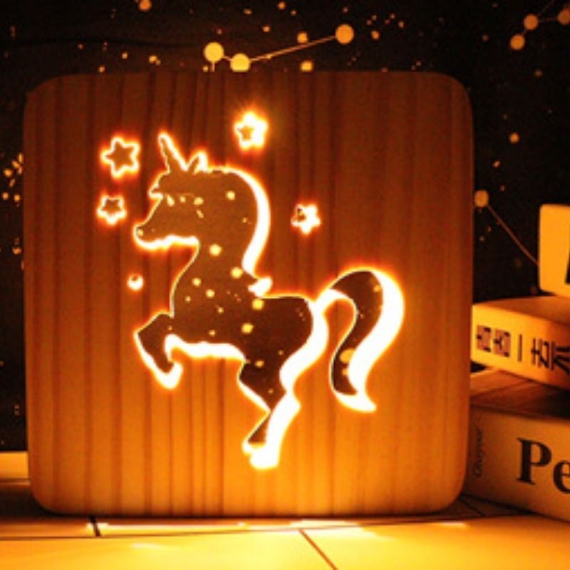 Unicorn Wooden Decorative Light-Jolura