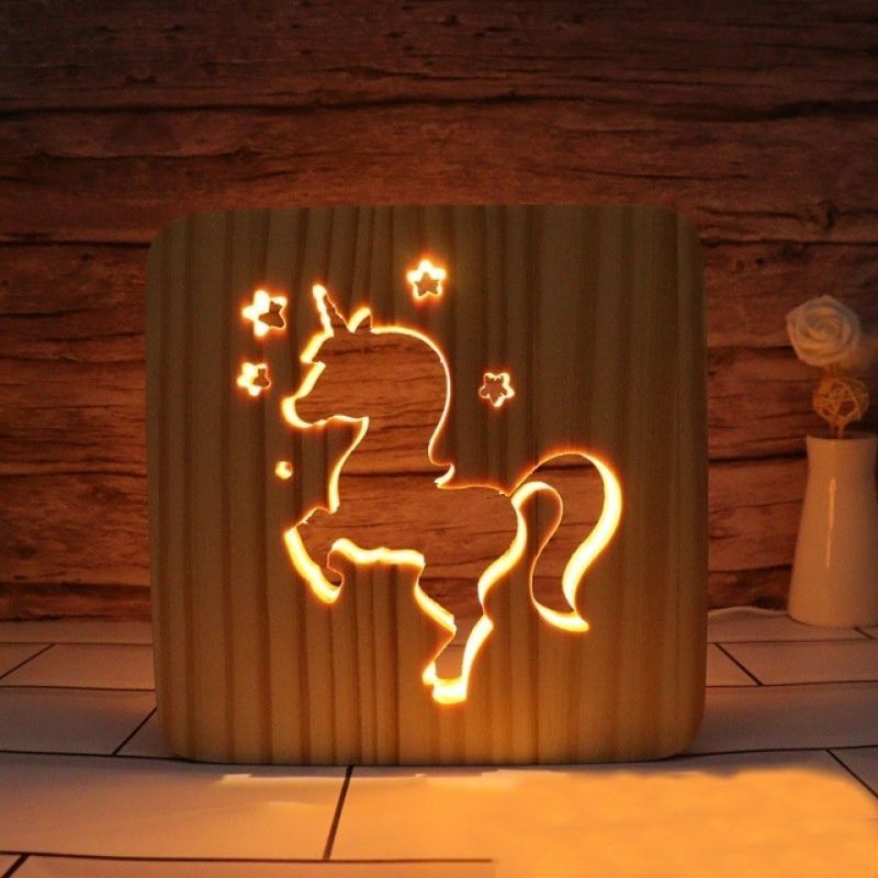 Unicorn Wooden Decorative Light-Jolura