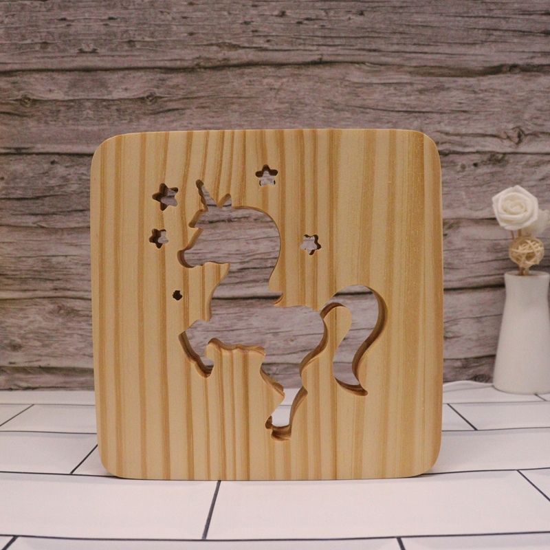 Unicorn Wooden Decorative Light-Jolura