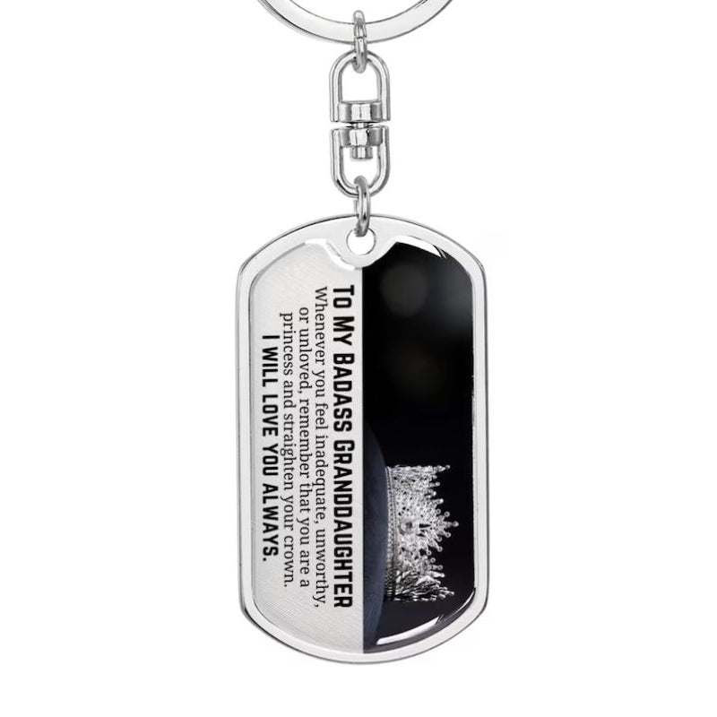 To My Badass Granddaughter - I Will Love You Always - Personalized Keychain-Jolura