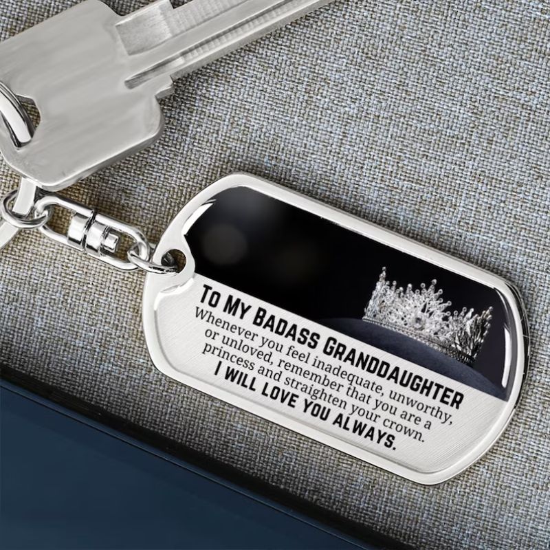 To My Badass Granddaughter - I Will Love You Always - Personalized Keychain-Jolura