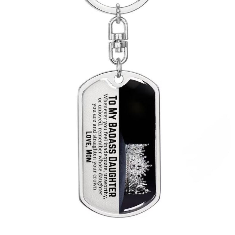 Mom To Daughter - Straighten Your Crown - Personalized Keychain-Jolura