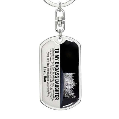 Dad To Daughter - Straighten Your Crown - Personalized Keychain-Jolura