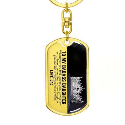 Dad To Daughter - Straighten Your Crown - Personalized Keychain-Jolura