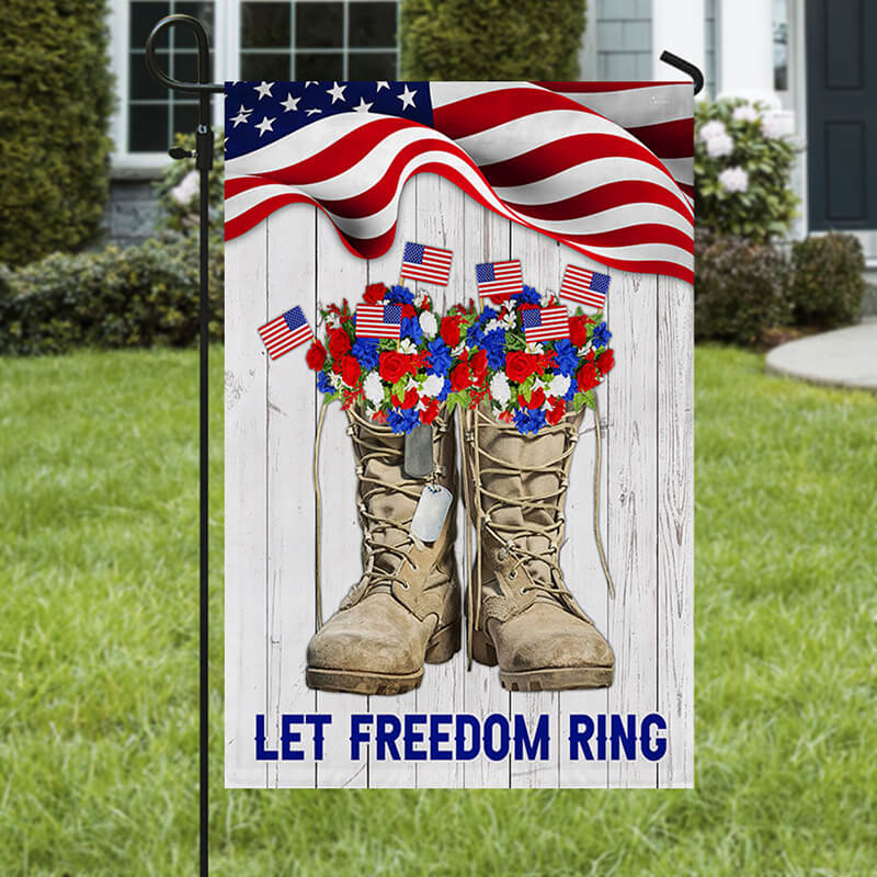 Veteran Boots Flag Thank You Veterans Let Freedom Ring-Jolura