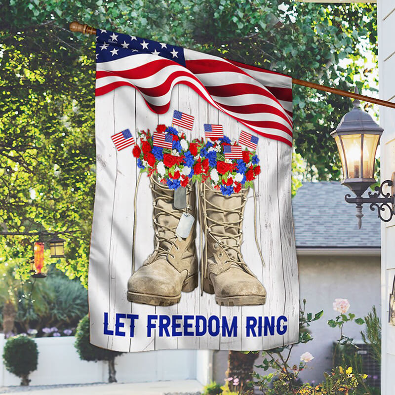 Veteran Boots Flag Thank You Veterans Let Freedom Ring-Jolura