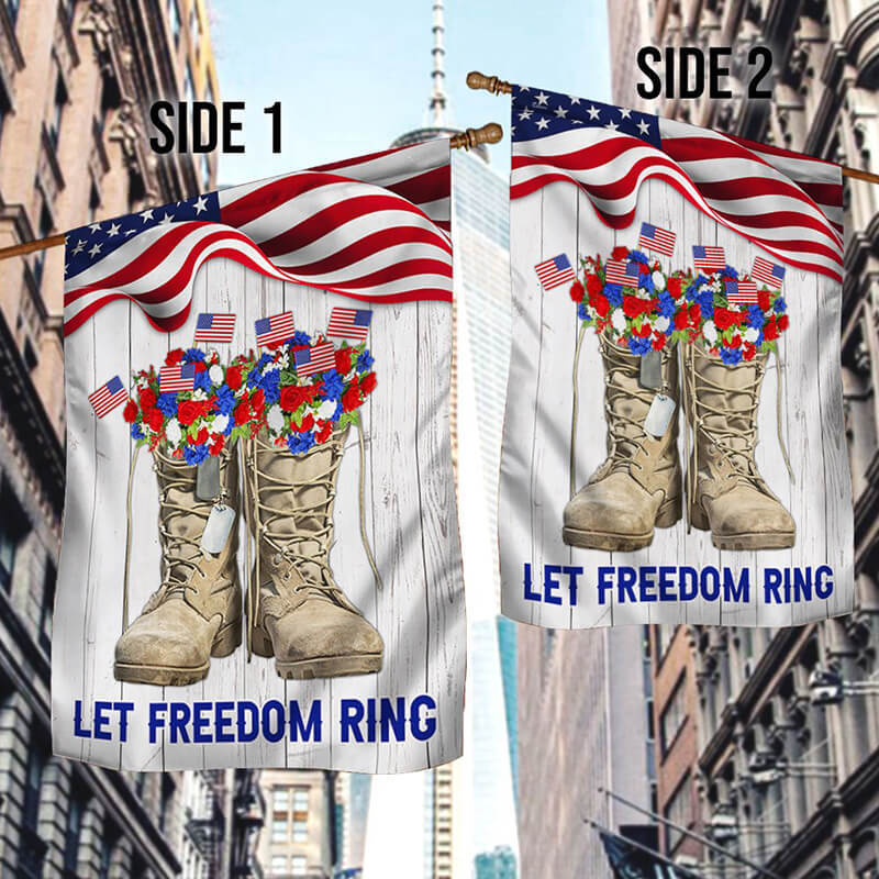 Veteran Boots Flag Thank You Veterans Let Freedom Ring-Jolura