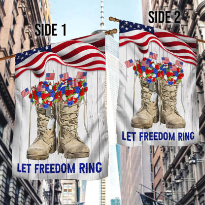 Veteran Boots Flag Thank You Veterans Let Freedom Ring-Jolura