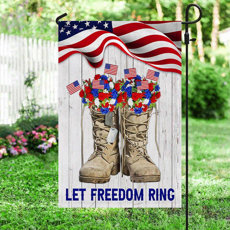 Veteran Boots Flag Thank You Veterans Let Freedom Ring-Jolura