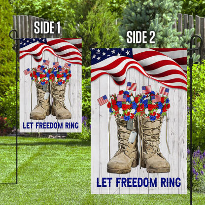 Veteran Boots Flag Thank You Veterans Let Freedom Ring-Jolura