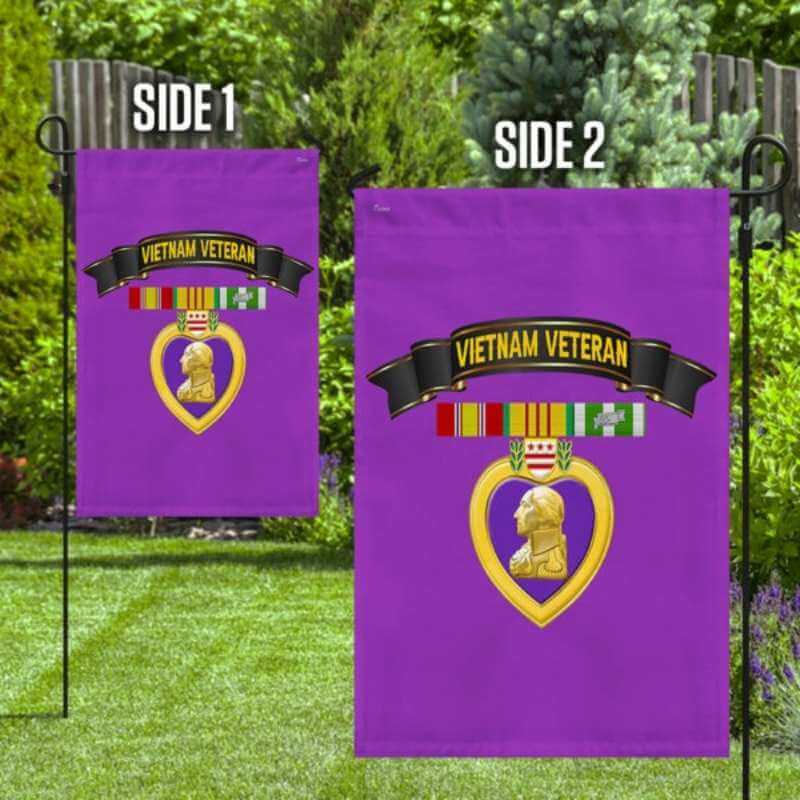 Purple Heart Flag Vietnam Veteran National Purple Heart Day Flag-Jolura