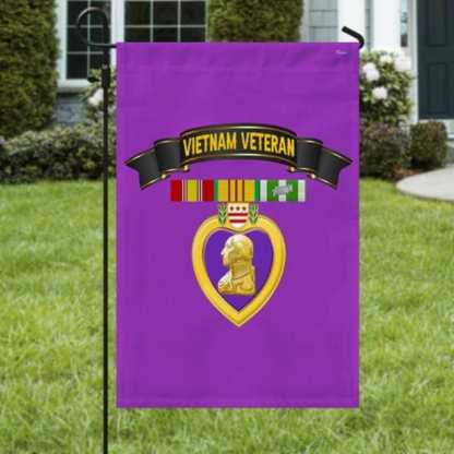 Purple Heart Flag Vietnam Veteran National Purple Heart Day Flag-Jolura