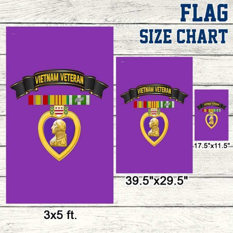 Purple Heart Flag Vietnam Veteran National Purple Heart Day Flag-Jolura