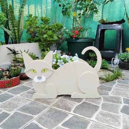 White Cat Planter AP079-Jolura