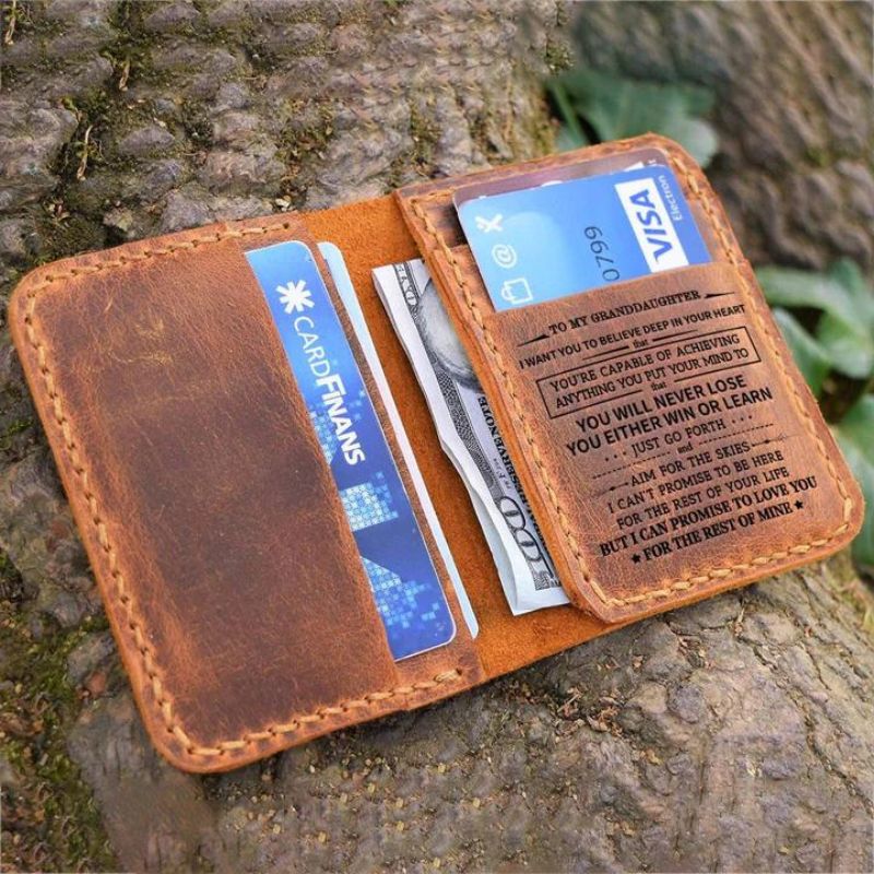 To My Granddaughter - Leather Bifold Wallet-Jolura