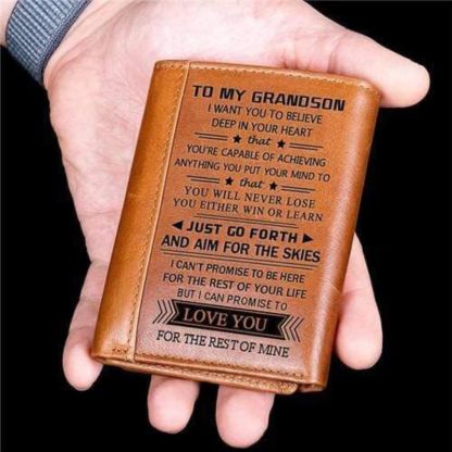 To My Grandson - You Will Never Lose - Tri-fold Wallet-Jolura