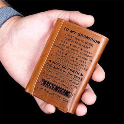 To My Grandson - You Will Never Lose - Tri-fold Wallet-Jolura