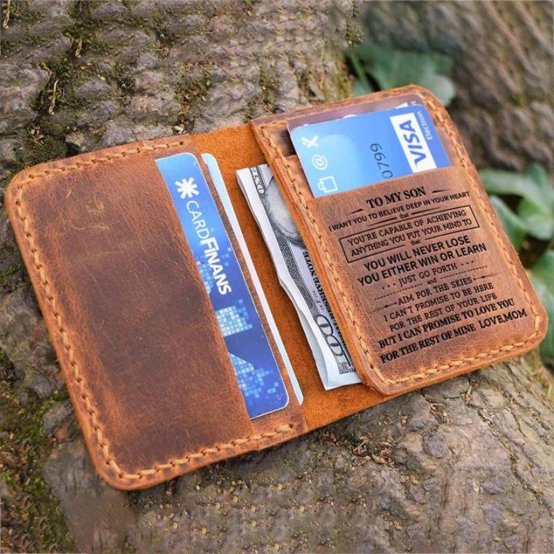 To My Son From Mom - Leather Bifold Wallet-Jolura