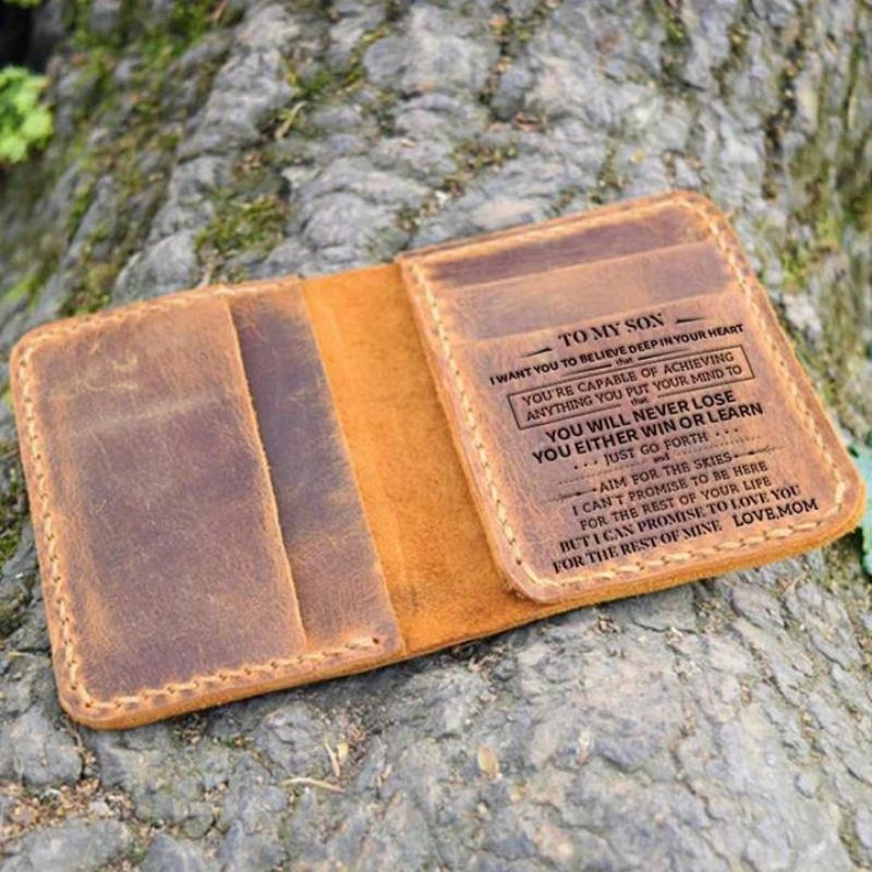 To My Son From Mom - Leather Bifold Wallet-Jolura