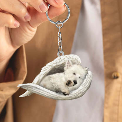 Sleeping Angel Acrylic Keychain West Highland SA002-Jolura