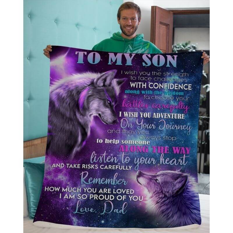 To My Son - From Dad - A354 - Premium Blanket-Jolura
