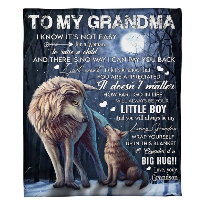 To My Grandma - From Grandson  - A371 - Premium Blanket-Jolura